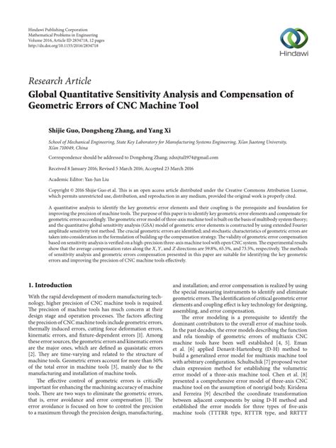 cnc machine tool geometric|Global Quantitative Sensitivity Analysis and Compensation of .